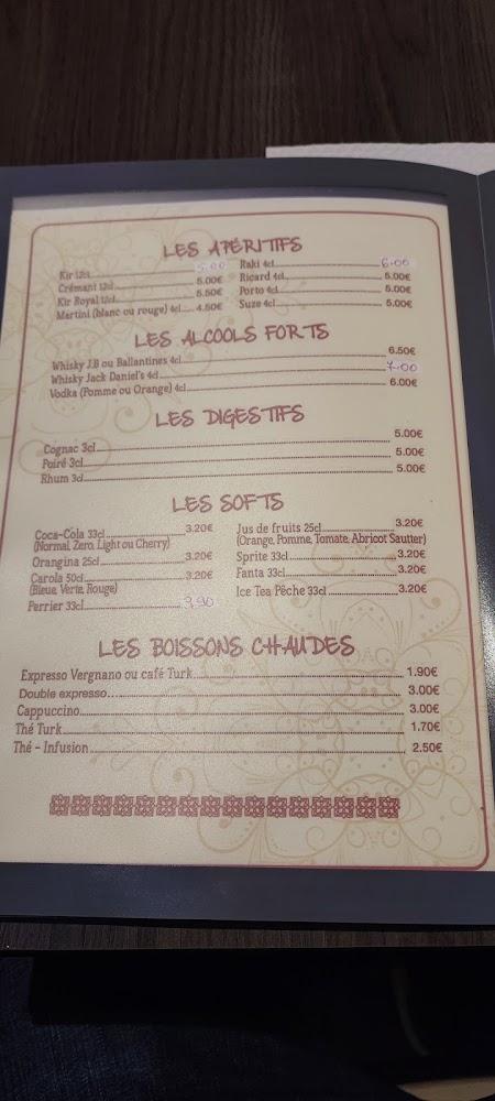 Aux Plaisirs d'Orient - Menu Image 1
